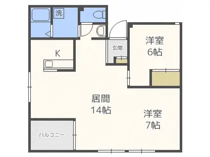 メゾンドファミーユ(2LDK/1階)の間取り写真