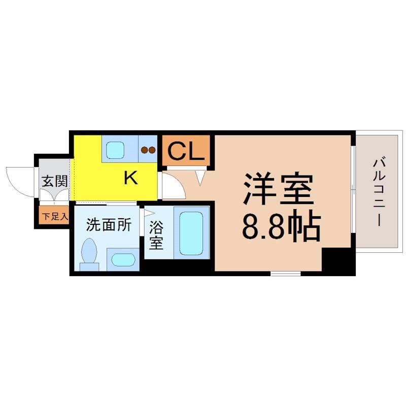 エステムプラザ名古屋・栄プレミアム(1K/11階)の間取り写真