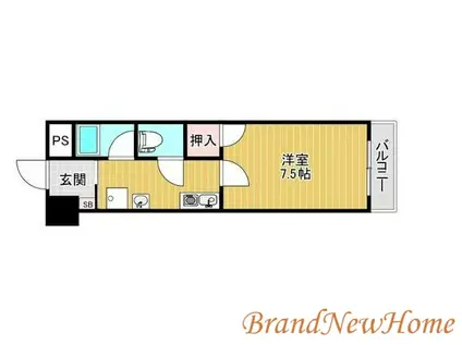 フォーレスト中百舌鳥(1K/2階)の間取り写真