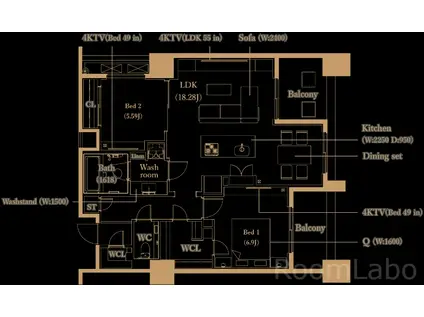 THE PALACE JOSUI(2LDK/6階)の間取り写真