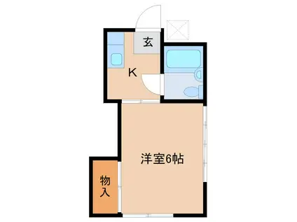 万町 田口ハイツ(1K/2階)の間取り写真