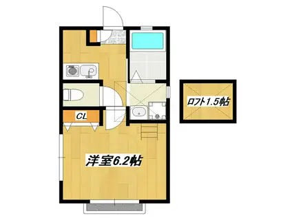WOODYMAISON(1K/2階)の間取り写真