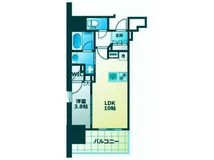 ルジェンテ駒込六義園リビオレゾン(1LDK/9階)の間取り写真