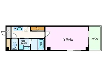 鶴見区鶴見5丁目(1K/1階)の間取り写真