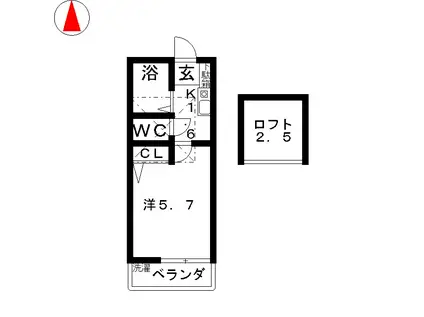 PASIR RIS(1K/1階)の間取り写真