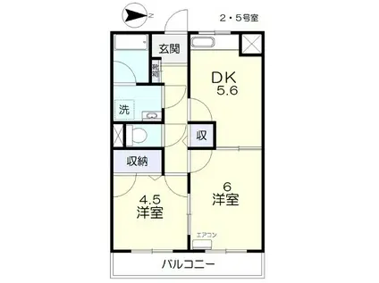 メゾン・ドゥ・フクセン(2DK/1階)の間取り写真