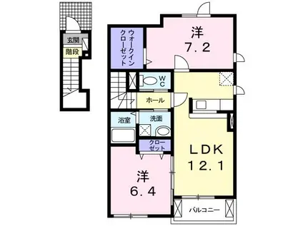 ラフィネ セット(2LDK/2階)の間取り写真