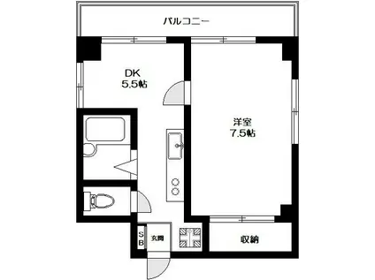 リード世田谷(1DK/3階)の間取り写真