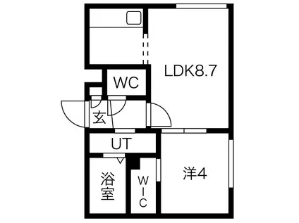 モア南郷(1LDK/2階)の間取り写真