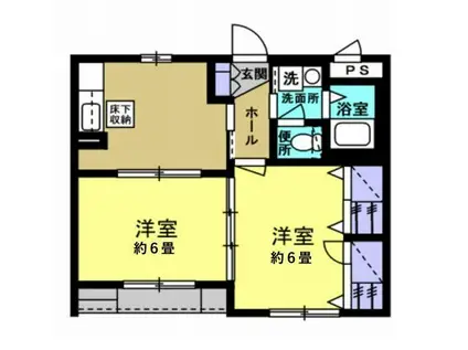 ガーデンスクエア梅島(2DK/1階)の間取り写真