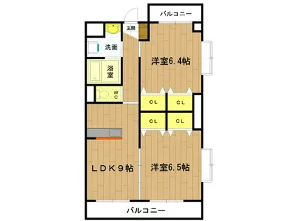 ファイブアイランドIII(2LDK/3階)の間取り写真