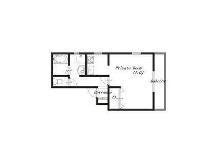 バンビー(1K/2階)の間取り写真