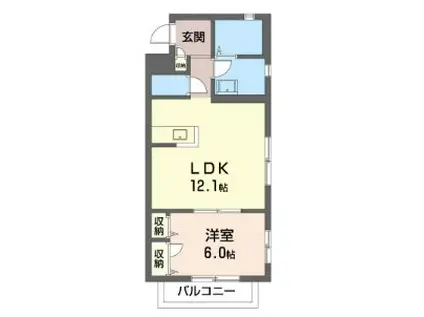 エルドール湘南(1LDK/2階)の間取り写真