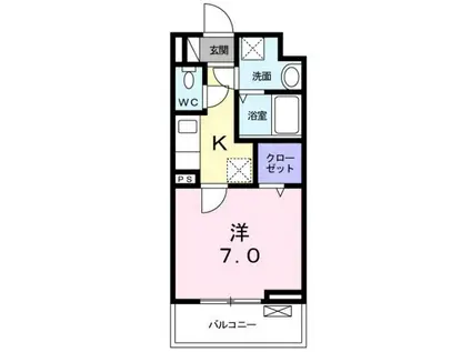 カーサ 幸(1K/1階)の間取り写真