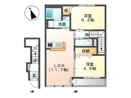 サクラーレ(2LDK/2階)の間取り写真