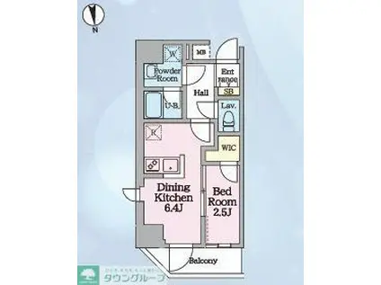 HYS TSURUKAWA(1DK/2階)の間取り写真