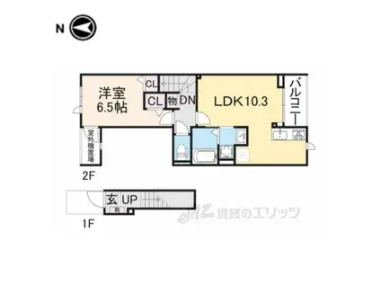 EXCEED宝塚(1LDK/2階)の間取り写真