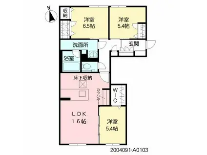シャーメゾンステージ千代ヶ崎(3LDK/1階)の間取り写真