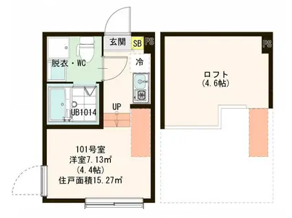 HAIMISH HORIKIRI(ワンルーム/1階)の間取り写真