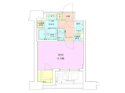 RBM築地レジデンス(1K/9階)の間取り写真