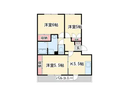 サンエルディム(3K/1階)の間取り写真