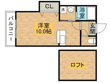 タッキー七隈(ワンルーム/1階)の間取り写真