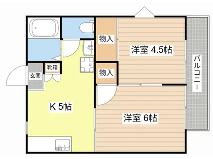 コーポラプラス(2K/2階)の間取り写真