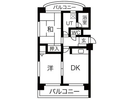 ノール南郷通(2LDK/5階)の間取り写真