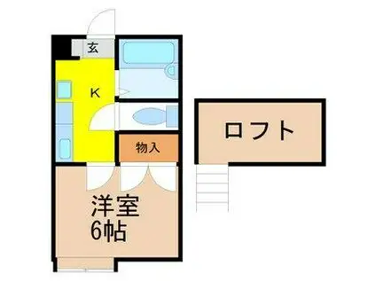 戸崎ハイツ B(1K/1階)の間取り写真