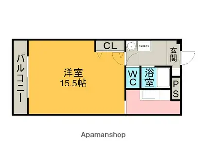 ヴィニョーブルOT(ワンルーム/1階)の間取り写真