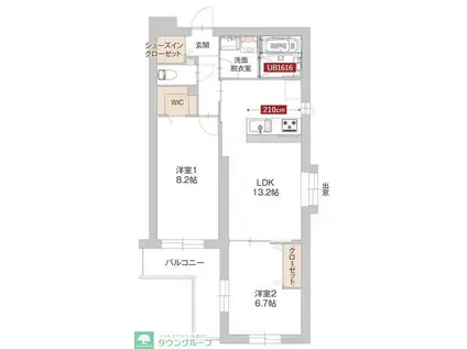 サン・ユイット(2LDK/2階)の間取り写真