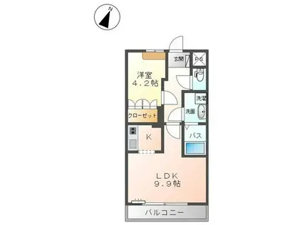 パルエス(1LDK/2階)の間取り写真