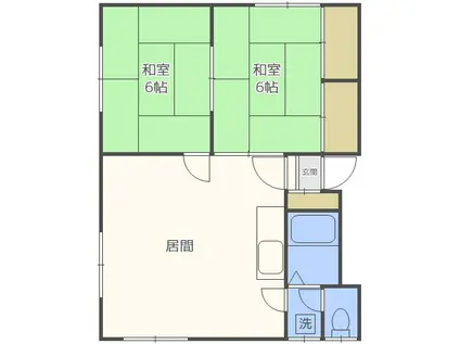 ショート麻生(2LDK/3階)の間取り写真