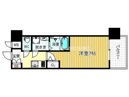 アドバンス西梅田IIIエミネンス(1K/5階)の間取り写真