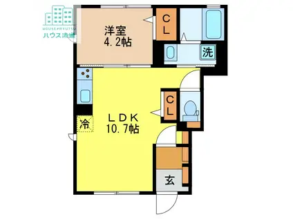 FOREST(1LDK/1階)の間取り写真