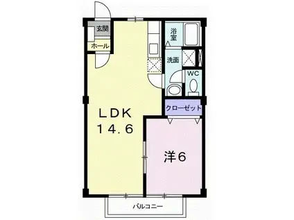 サンシティマノ(1LDK/1階)の間取り写真