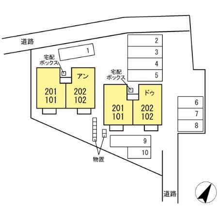 ボヌールドゥ(2DK/1階)の間取り写真