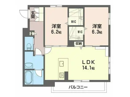 リラフォート(2LDK/2階)の間取り写真