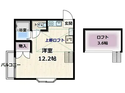 ホワイトエンジェル(ワンルーム/2階)の間取り写真