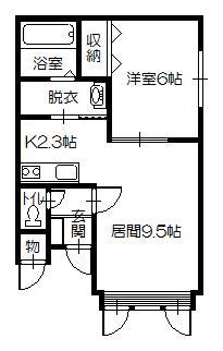 アリエッタII(1LDK/1階)の間取り写真