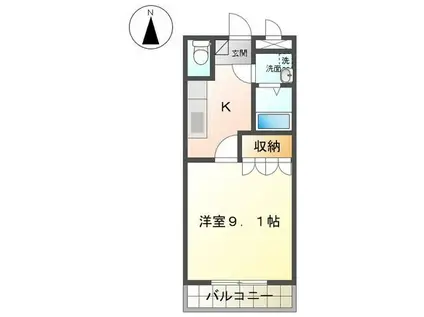 L・GARDEN(1K/2階)の間取り写真