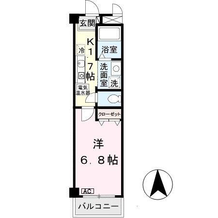 マグノリアパレス(1K/5階)の間取り写真