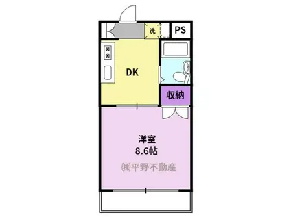 コーポ加月A棟(1DK/3階)の間取り写真