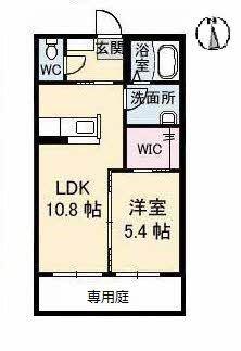 GRANTAGE 下関(1LDK/1階)の間取り写真