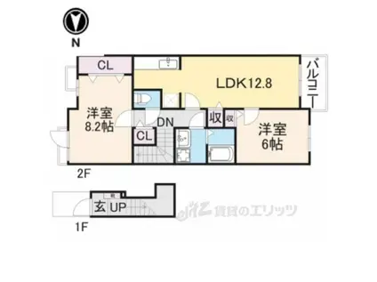 サンリット雅Ⅰ(2LDK/2階)の間取り写真