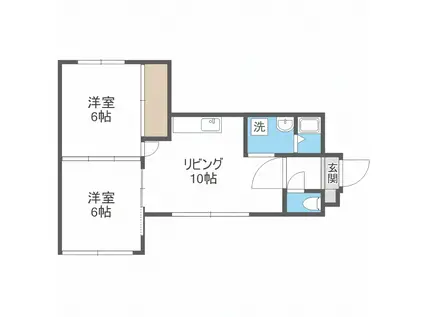 トーシンハイツ月寒(2LDK/1階)の間取り写真