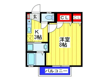 シャーメゾンLUNA(1K/1階)の間取り写真