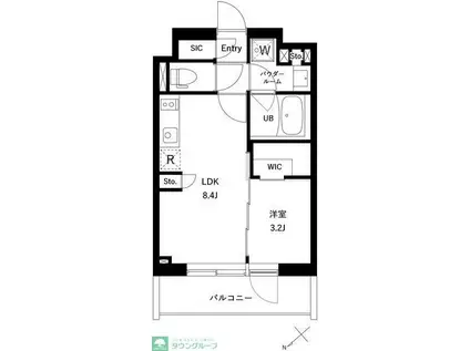 JMFレジデンス新板橋(1LDK/1階)の間取り写真