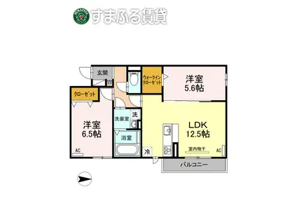 リビエルKIII(2LDK/3階)の間取り写真