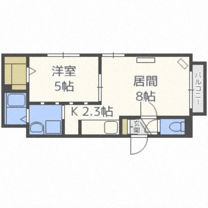 グランメール エース(1LDK/3階)の間取り写真